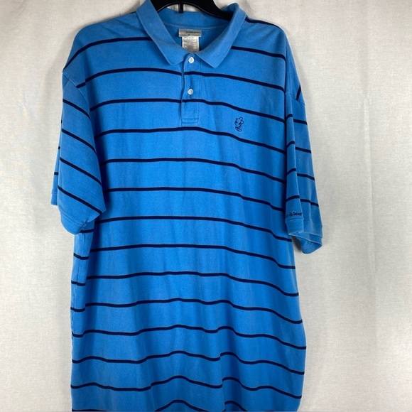 Disney Other - Walt Disney World Polo Shirt Mens Blue Mickey Mouse Embroidered XXL 2XL Stripe